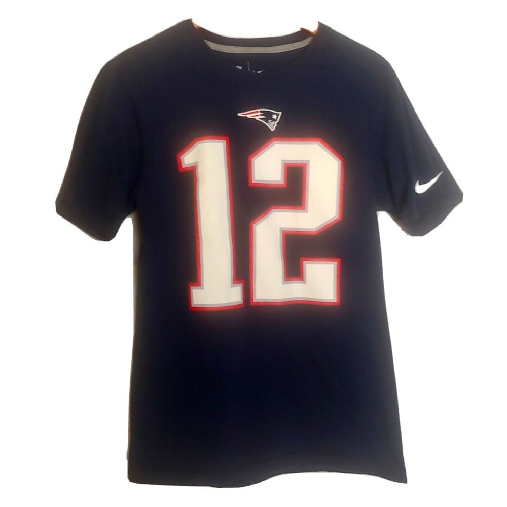NFL Team Apparel Nike New England Patriots Men's Small Tom Brady T Shirt Navy